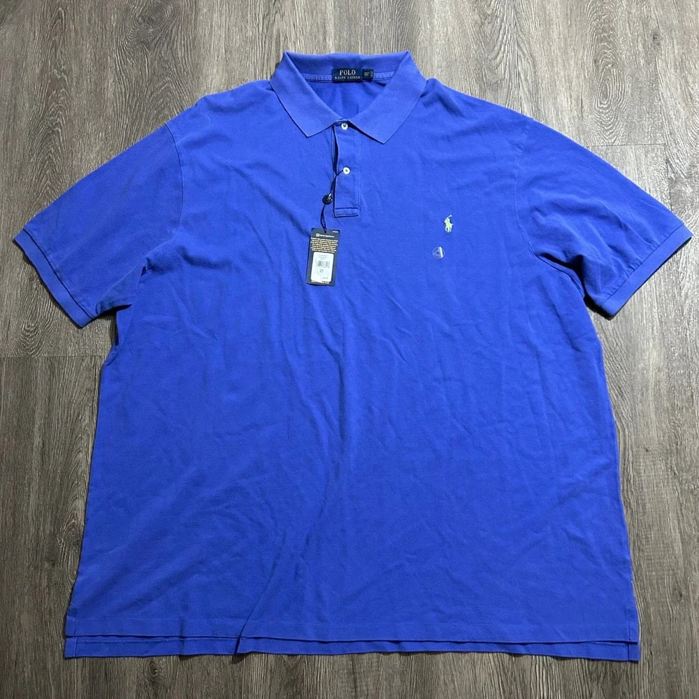 Polo Ralph Lauren Polo Shirt 4XLT Tall Blue Mesh Short Sleeve Pony Logo New NWT